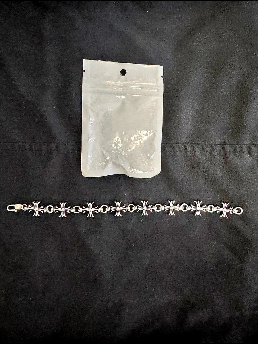 Men's Stainless Steel Cross Bracelet Chrome Heart Design for Men